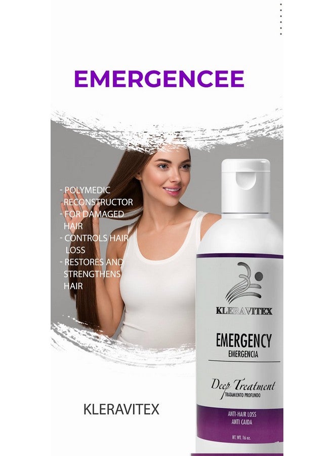 Kleravitex Emergencee Treatment For Hair - Polymedic Reconstructor - Perfect For Damaged and Colored Hair - Emergencia Capilar Tratamiento Reconstructor 16 oz. - Image 2