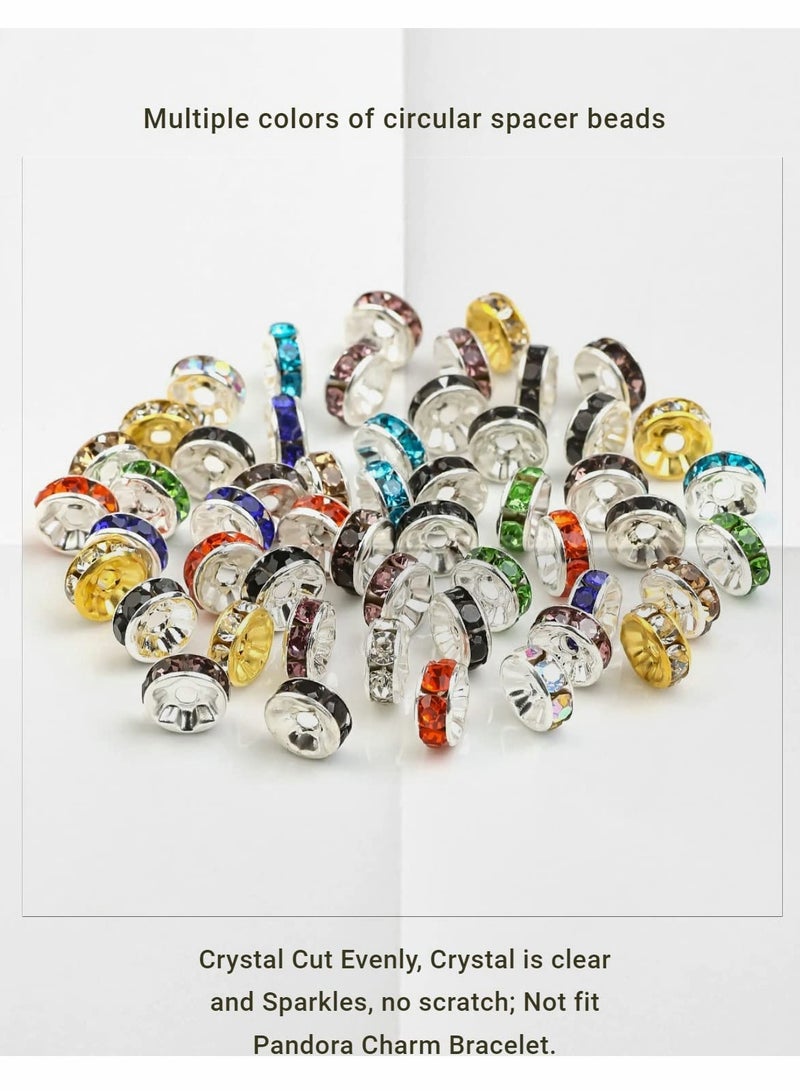 450 Pieces 8mm Round Crystal Spacer Beads for Jewelry Making in 9 Vibrant Colors Perfect for Necklaces and Bracelets - Image 5