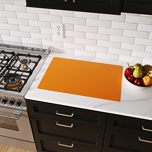 GASARÉ, Set of 2, Extra Large, Thick, Silicone Mats for Kitchen Counter, Heat Resistant Mats, Countertop Protector, Non-Slip, Easy to Clean, 25 x 17 Inches x 1.4mm, Orange - Image 4