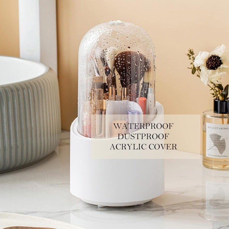 Laxvila India Laxvila India 360 Rotating Makeup Brush Holder with Transparent Case Cosmetic Kit Brush Storage Box with Lid Makeup Organizer Brushes Tool  - Image 4