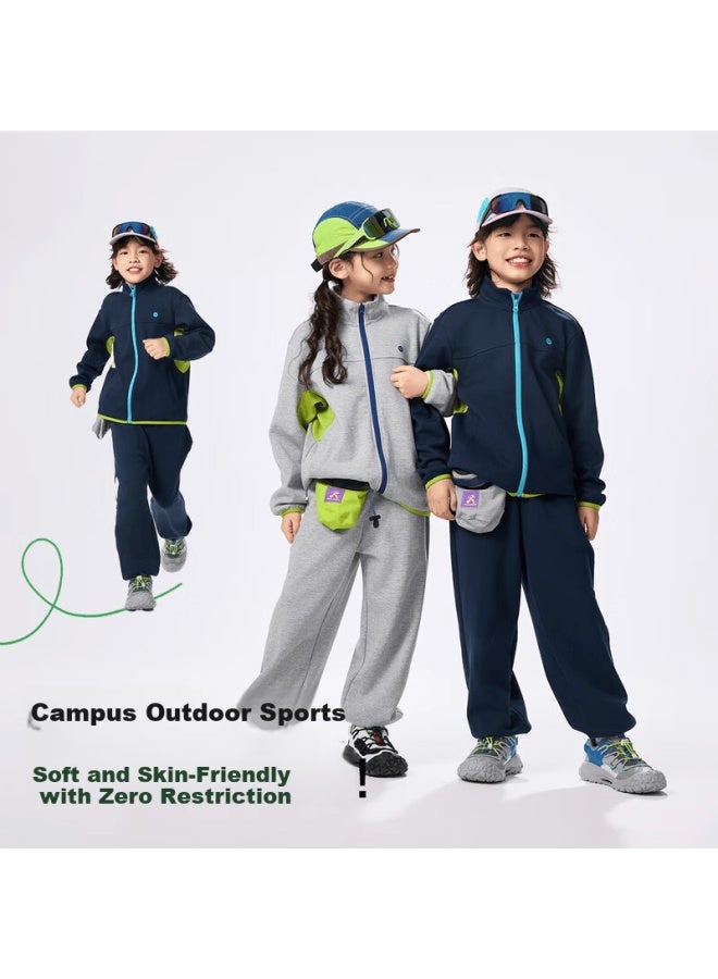 Ebaer Kids Clothing Spring Autumn Boys Girls Sports Two-piece Set Cardigan Jacket And Pants Midnight Blue 110 - Image 4