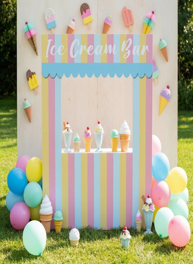 Colingmill 4ft Ice Cream Bar Birthday Decorations Cute Dessert Party Cardboard Cutouts Birthday Background Decor for Ice Lolly Candy Summer Baby Shower Wedding Party Supplies Decor - Image 1