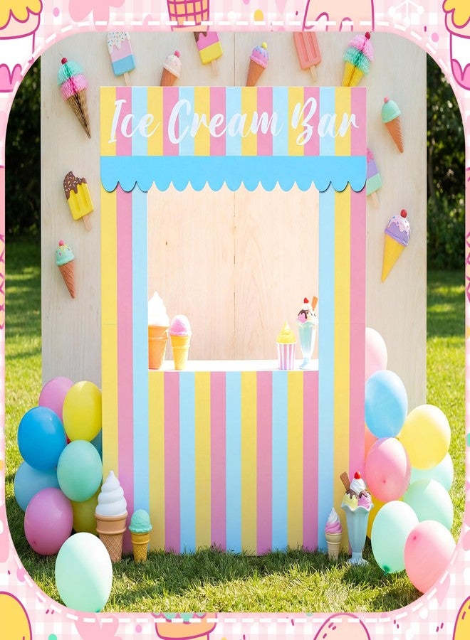 Colingmill 4ft Ice Cream Bar Birthday Decorations Cute Dessert Party Cardboard Cutouts Birthday Background Decor for Ice Lolly Candy Summer Baby Shower Wedding Party Supplies Decor - Image 3