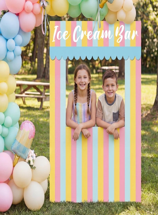 Colingmill 4ft Ice Cream Bar Birthday Decorations Cute Dessert Party Cardboard Cutouts Birthday Background Decor for Ice Lolly Candy Summer Baby Shower Wedding Party Supplies Decor - Image 2