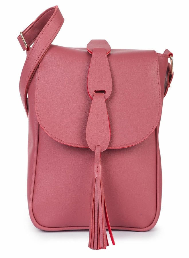 Peafowl Women Sling Bag With Adjustable strap | handbag | purse |Side Sling bag Regular Size (Pink) - Image 2