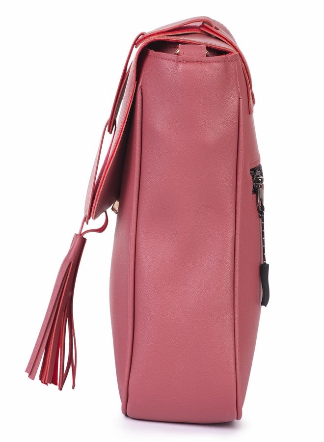 Peafowl Women Sling Bag With Adjustable strap | handbag | purse |Side Sling bag Regular Size (Pink) - Image 4