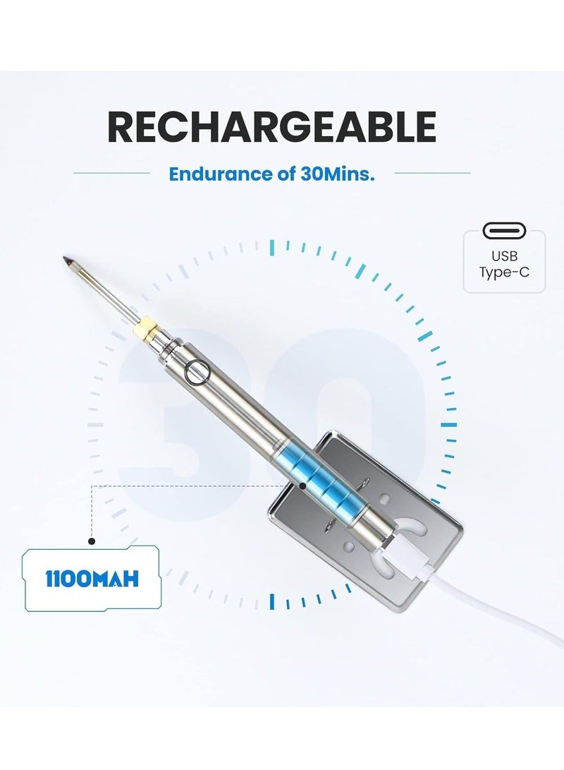 مكواة لحام، قلم لحام كهربائي لاسلكي USB بسعة 1000 مللي أمبير/ساعة، محمول وقابل لإعادة الشحن لإصلاح الأجهزة المنزلية والمكونات الإلكترونية  - Image 3