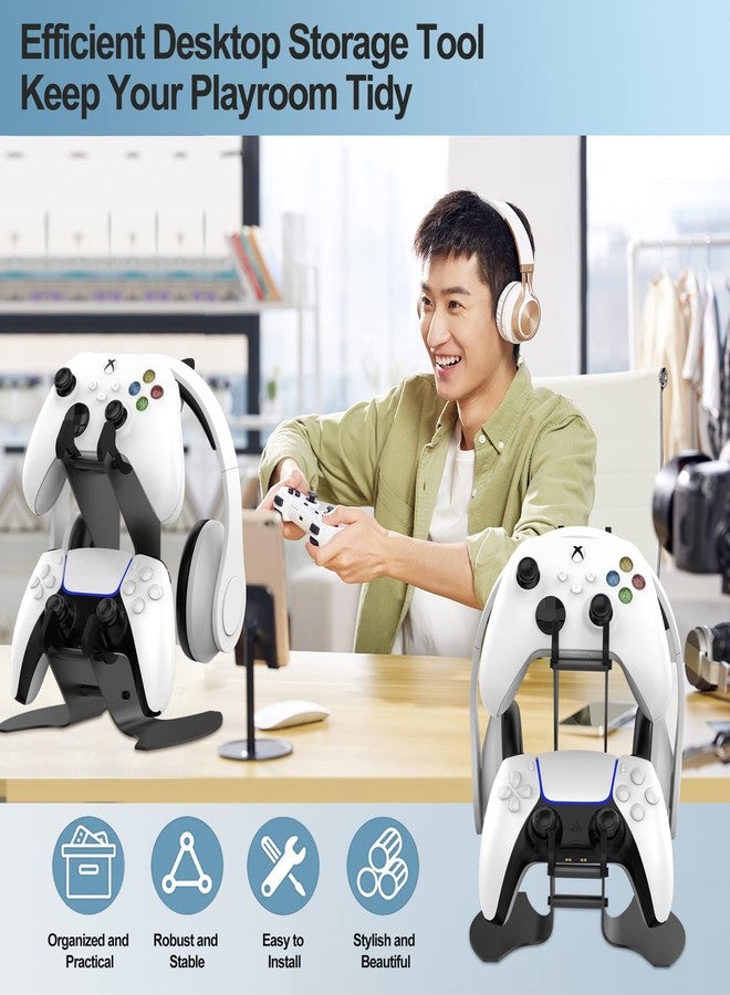 DOYO حامل وحدة التحكم وسماعة الرأس DOYO، حامل وحدة التحكم للأكس بوكس 1، PS4، PS5، أكس بوكس سيريس X/S، سويتش، PC، سماعة الرأس، حامل سماعة رأس معدني من الألمنيوم، منظم عالمي لملحقات الألعاب - Image 3