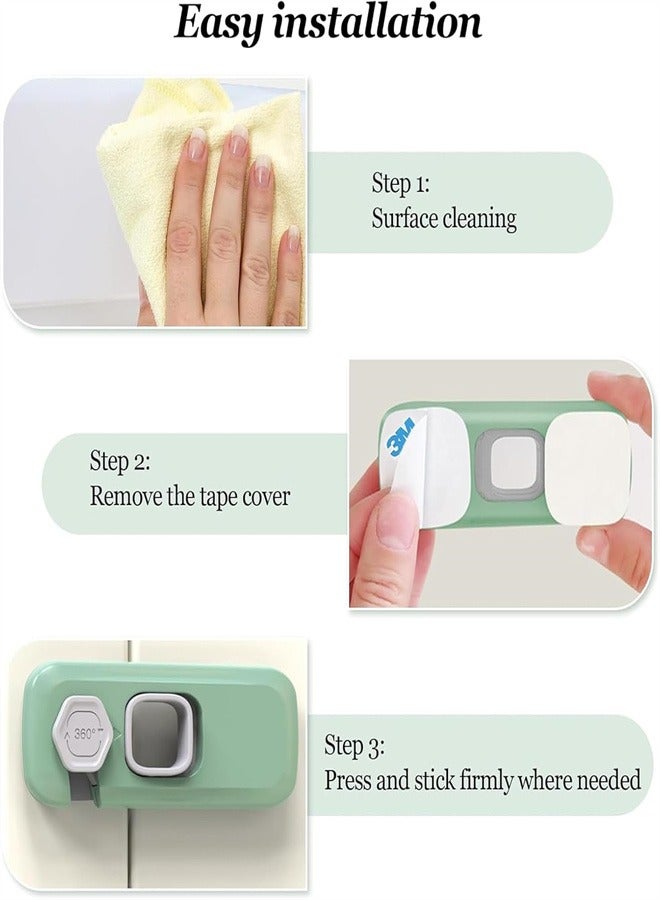 Kids Security Refrigerator Locks, 4Pcs Protective Self Adhesive Latches.Pinch Proof Lock for Toddlers and Children.Ideal for Refrigerators Cabinets Drawers Wardrobes and Freezers - Image 3
