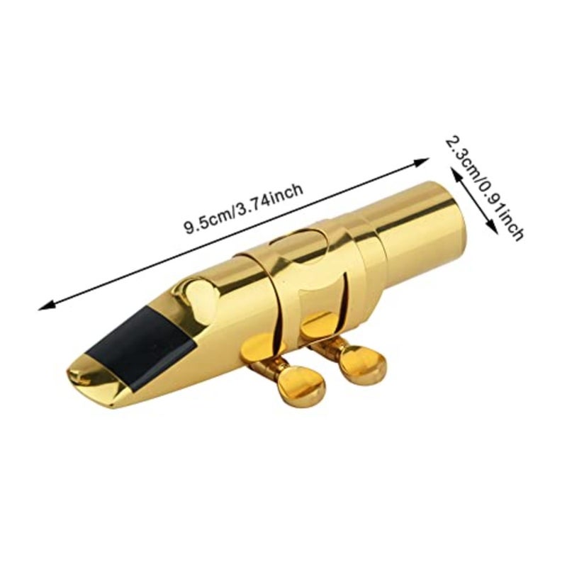 Alto Saxophone Mouthpiece with Cap and Ligature, Brass Metal Eb Alto Sax Mouthpieces 6C 8C for Saxophone Musician Professionals Beginners Concert Band SIZE - Image 3
