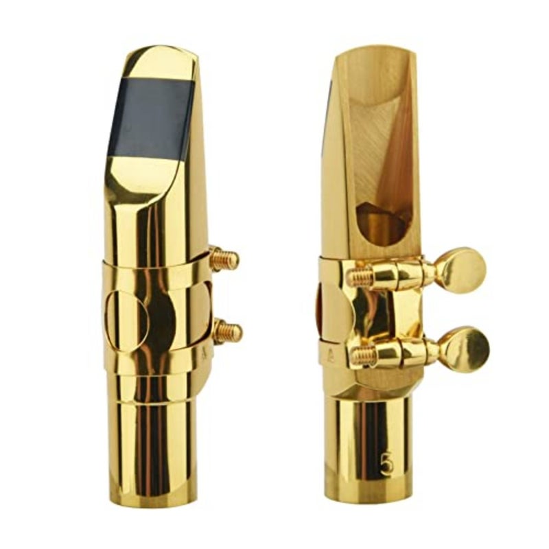 Alto Saxophone Mouthpiece with Cap and Ligature, Brass Metal Eb Alto Sax Mouthpieces 6C 8C for Saxophone Musician Professionals Beginners Concert Band SIZE - Image 1
