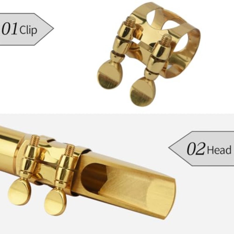 Alto Saxophone Mouthpiece with Cap and Ligature, Brass Metal Eb Alto Sax Mouthpieces 6C 8C for Saxophone Musician Professionals Beginners Concert Band SIZE - Image 5
