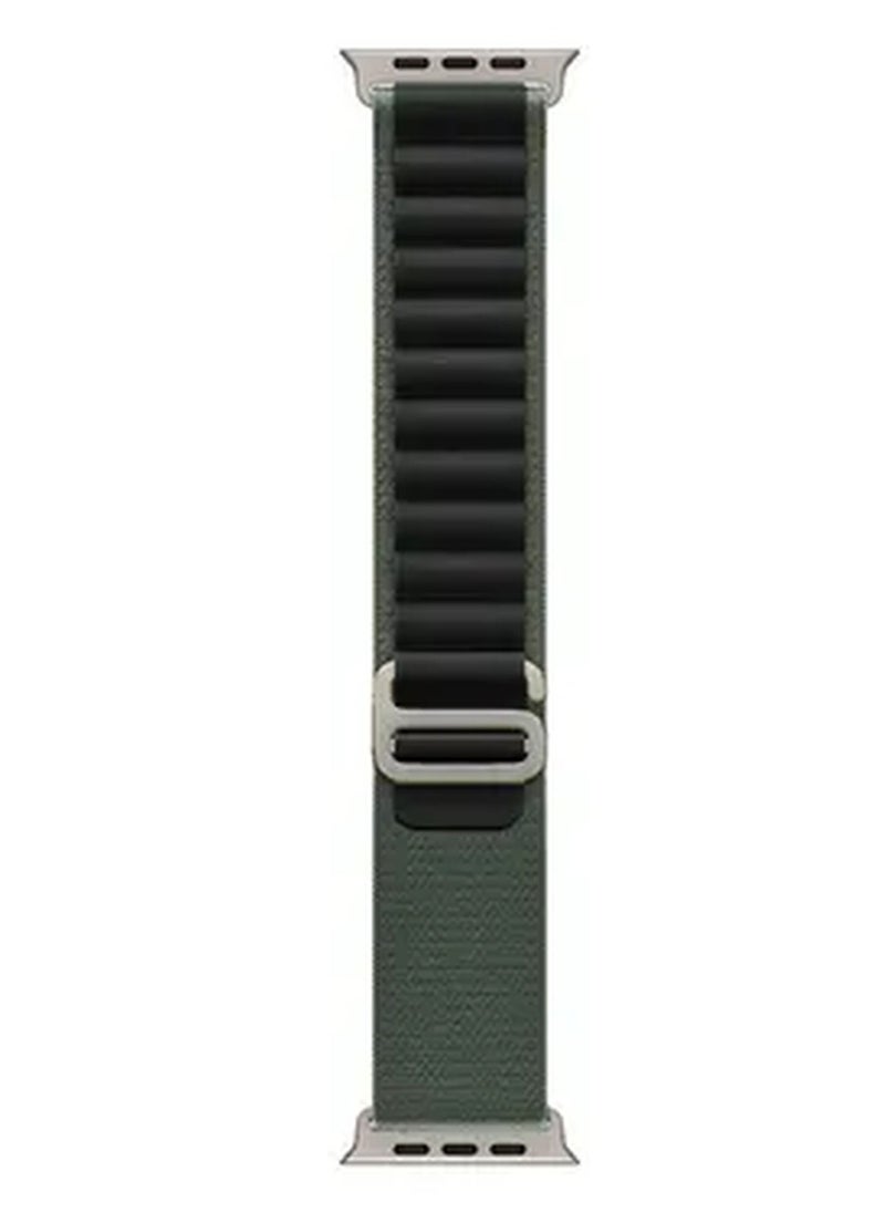 Rabos - Apple Watch Alpine Loop Band 49mm/45mm/44mm Nylon Woven Sport Strap Compatible with iWatch Series 8/Ultra/7/SE/6/5/4/3/2/1 Black/Green - Image 1