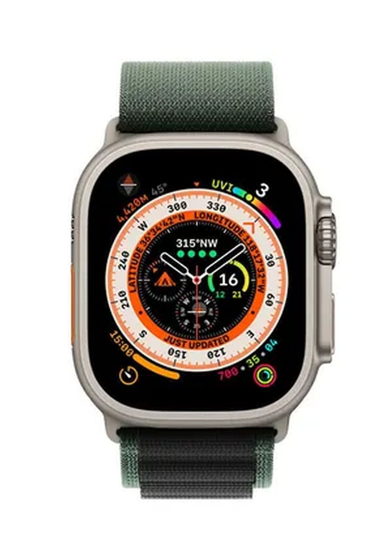 Rabos - Apple Watch Alpine Loop Band 49mm/45mm/44mm Nylon Woven Sport Strap Compatible with iWatch Series 8/Ultra/7/SE/6/5/4/3/2/1 Black/Green - Image 1