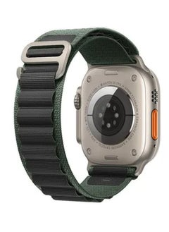 Apple Watch Alpine Loop Band 49mm/45mm/44mm Nylon Woven Sport Strap Compatible with iWatch Series 8/Ultra/7/SE/6/5/4/3/2/1 Black/Green