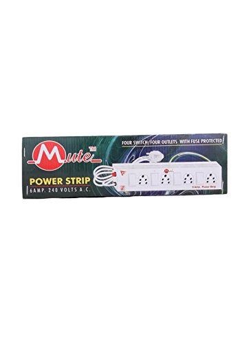 Mute MUTE Extension Power Strip 6 Amp 4 Socket & 4 Individual Switches with LED Indigator 3 Core 2.2 Meters Surge Protector  - Image 2