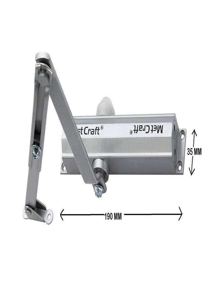 Met Craft Aluminum DC-65 Fully Automatic Hydraulic Slim Door Closer with Screws and Fitting (Upto 80 KG Door Weight, Silver) - Image 2