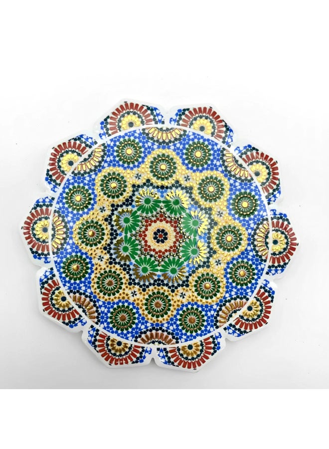 Multi-style 3D Three-dimensional Relief Bronzing Coaster Cork Insulation Pad European And American Innovative Coffee Absorbent Pad-Color:3D Irregular-coaster MH5  - Image 1