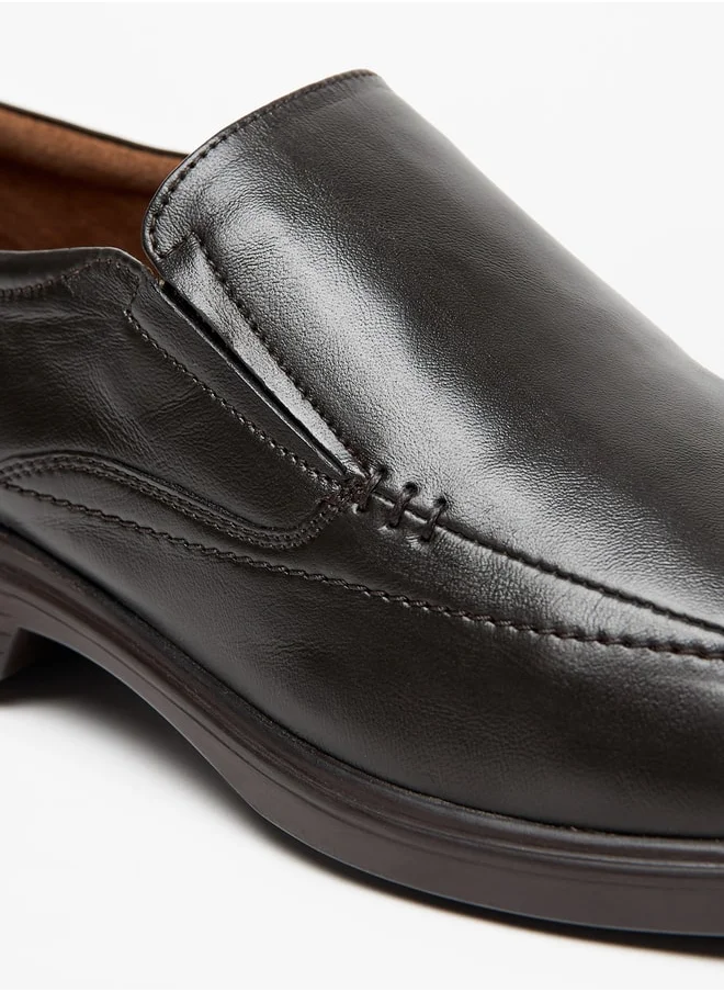 ال بي ال من شو اكسبرس Men's Solid Slip-On Leather Loafers