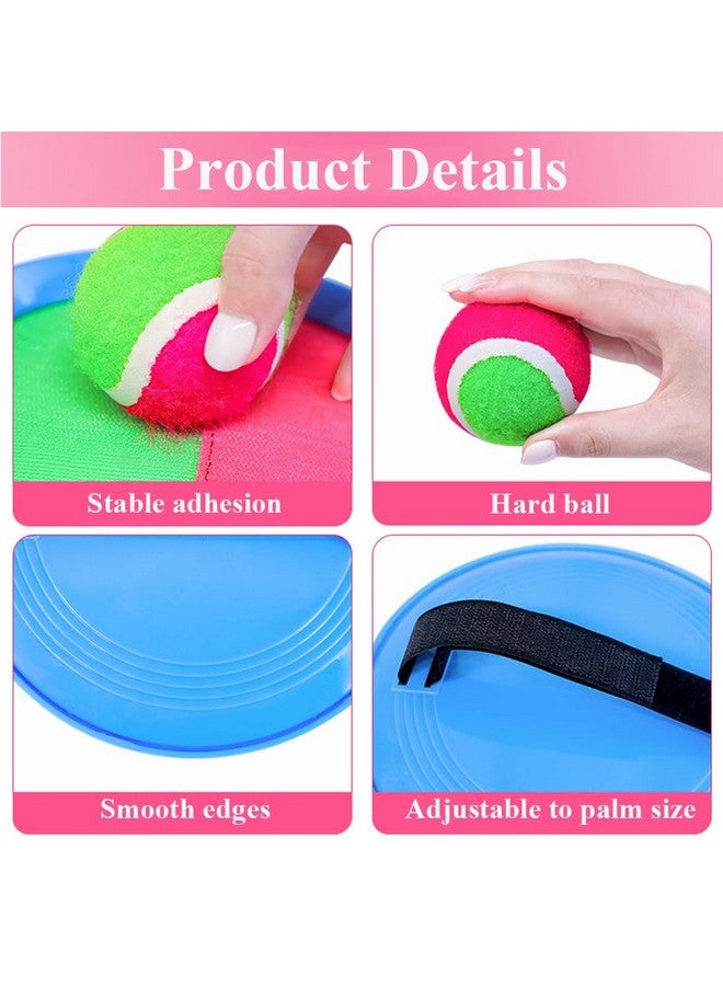 Elfzone Catch Ball - Paddles and Balls,Beach Toys Back Yard Pool Outdoor Lawn Games Backyard Camping Sticky，4 Paddles 2balls and 1 Storage Bag - Image 2