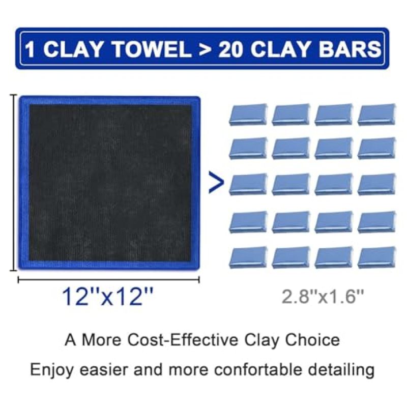 Fine-grade microfiber car clay towel, blue 2PCS - Image 4