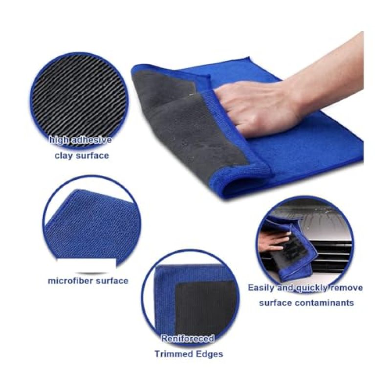Fine-grade microfiber car clay towel, blue 2PCS - Image 2