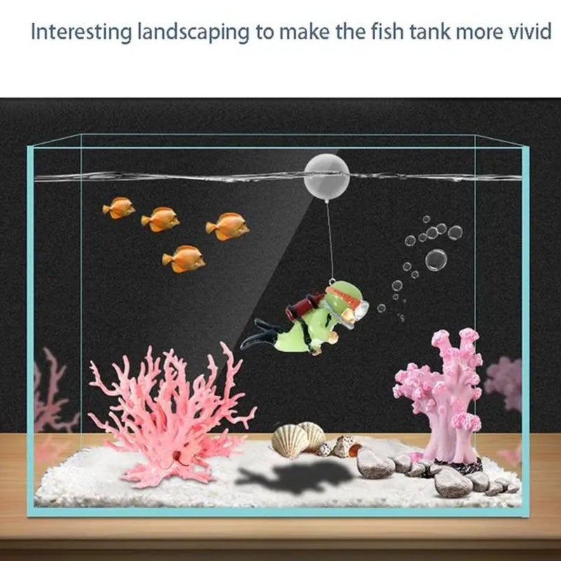 VAYINATO ® 1 قطعة زينة أكواريوم عائمة فلورية لطيفة على شكل كاميرا مع خط رفيع وكرة معلقة لتزيين المناظر الطبيعية للأكواريوم من بيتزلايف وورلد - Image 4