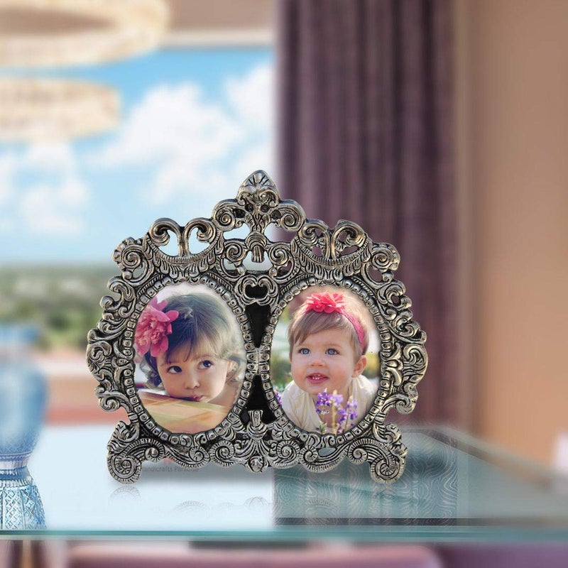 Handicrafts Paradise Handicrafts Paradise Double Picture Victorian Style Aluminium Metal Photo Frame (24.2 cm x 1.2 cm x 21.6 cm)  - Image 1