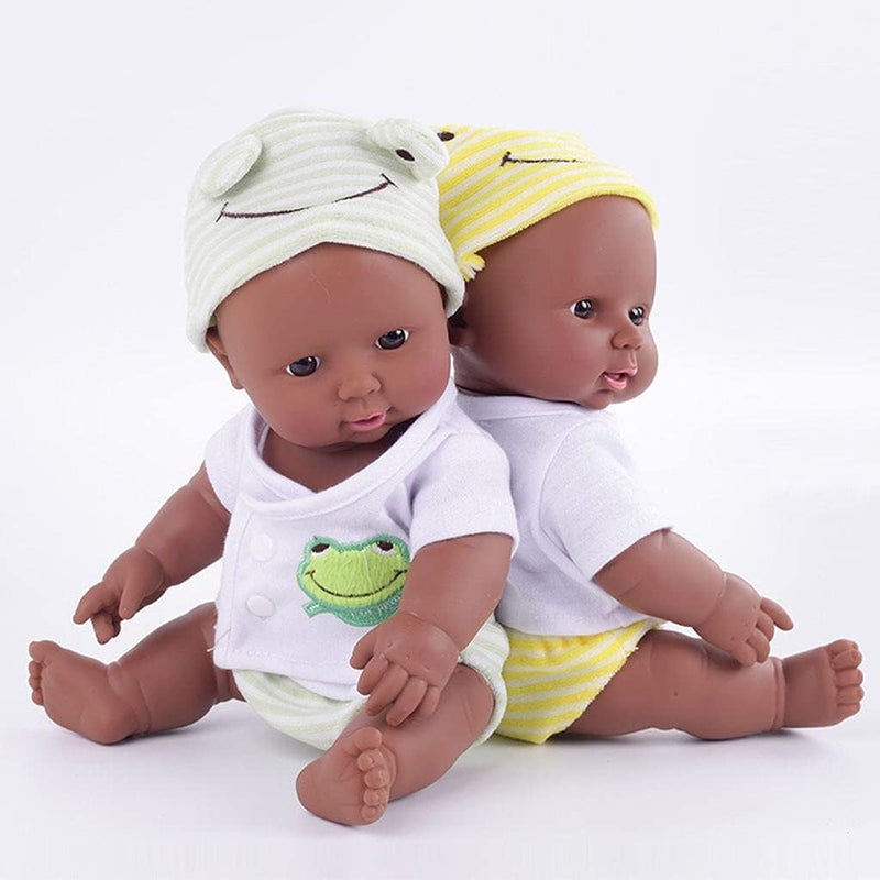 klarako 12 Inch Vinyl Reborn Newborn Baby Dolls, Lifelike African American Infant Black - Image 5