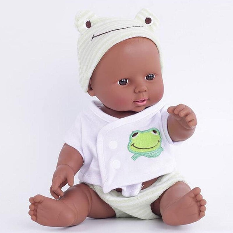 klarako 12 Inch Vinyl Reborn Newborn Baby Dolls, Lifelike African American Infant Black - Image 4