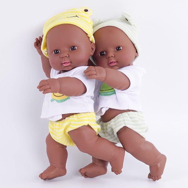 klarako 12 Inch Vinyl Reborn Newborn Baby Dolls, Lifelike African American Infant Black - Image 3