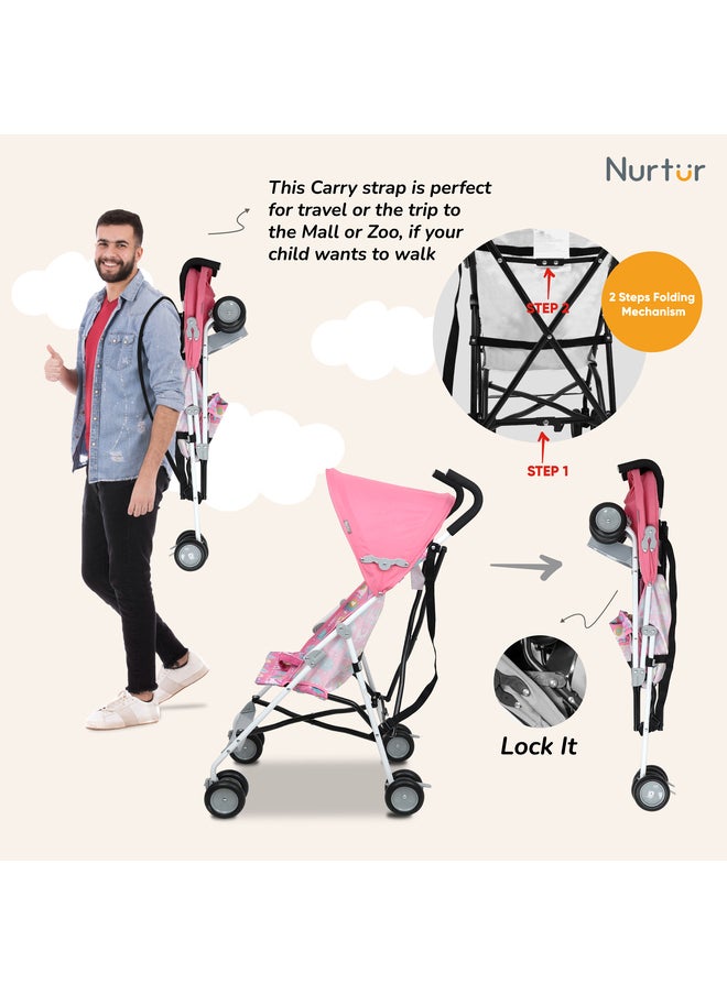 Nurtur - Baby Lightweight Rex Buggy Stroller With Compact Fold, Adjustable Canopy, Shoulder Strap, 6 To 36 Months, Upto 15 Kg, Multicolour - Image 1