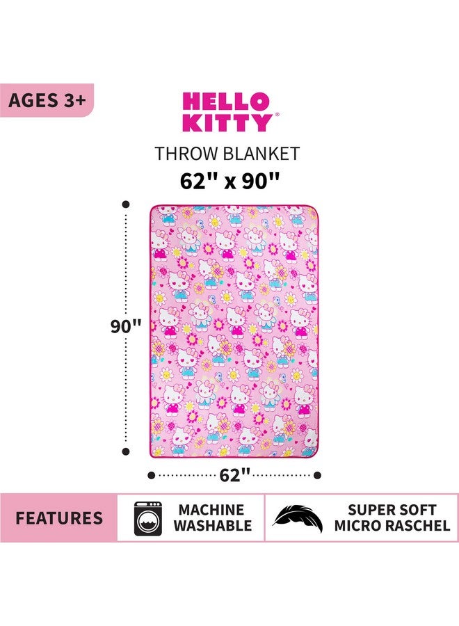 Franco Kids Bedding Super Soft Plush Throw Blanket, 62 in x 90 in, Hello Kitty - Image 4