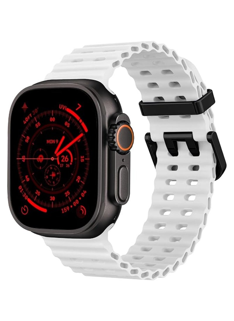 TEMPO - Ocean Silicone Sport Rugged Watch Band Compatible with Apple Watch Ultra 2/Ultra Bands 49mm 46mm 45mm 44mm 42mm for Men Women, Breathable Soft Waterproof Strap for for iwatch Series 10 9 8 7 6 5 4 3 2 1 SE - Image 1