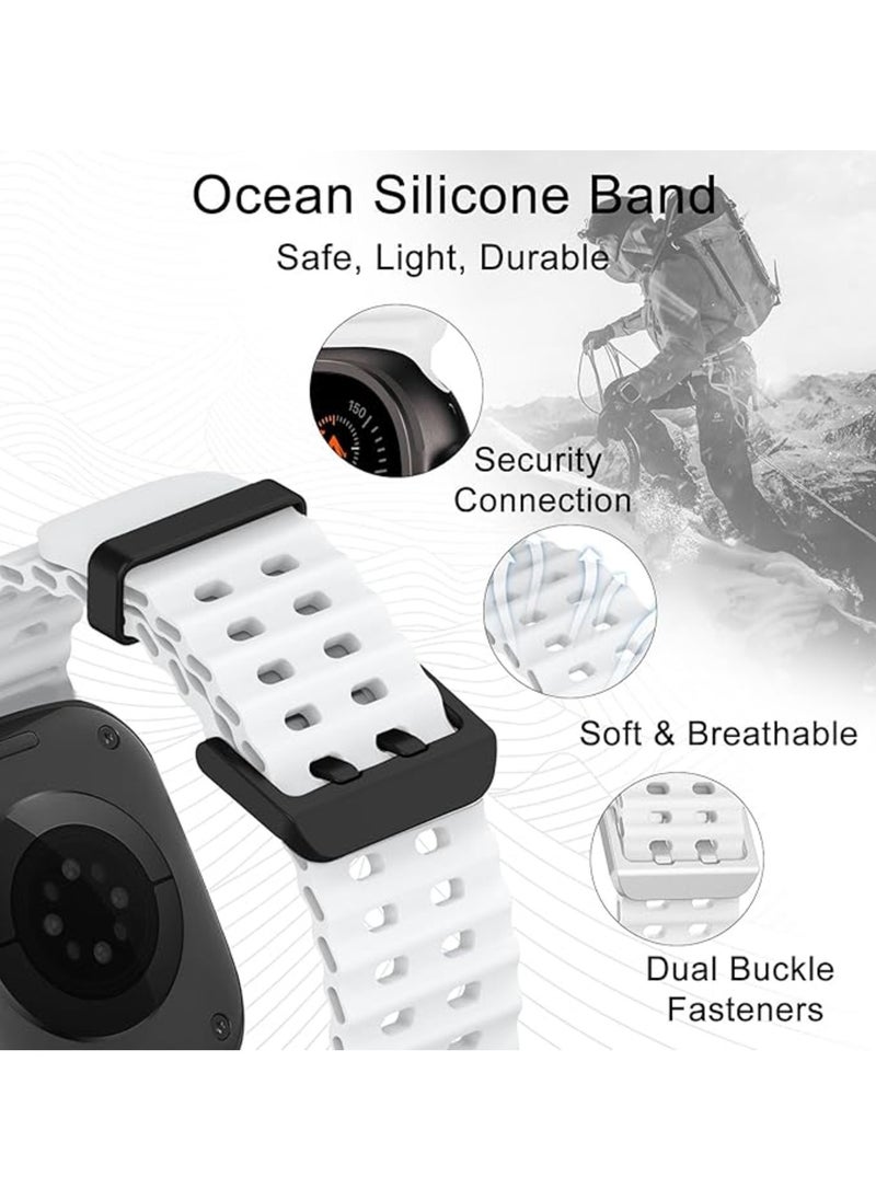 TEMPO - Ocean Silicone Sport Rugged Watch Band Compatible with Apple Watch Ultra 2/Ultra Bands 49mm 46mm 45mm 44mm 42mm for Men Women, Breathable Soft Waterproof Strap for for iwatch Series 10 9 8 7 6 5 4 3 2 1 SE - Image 1