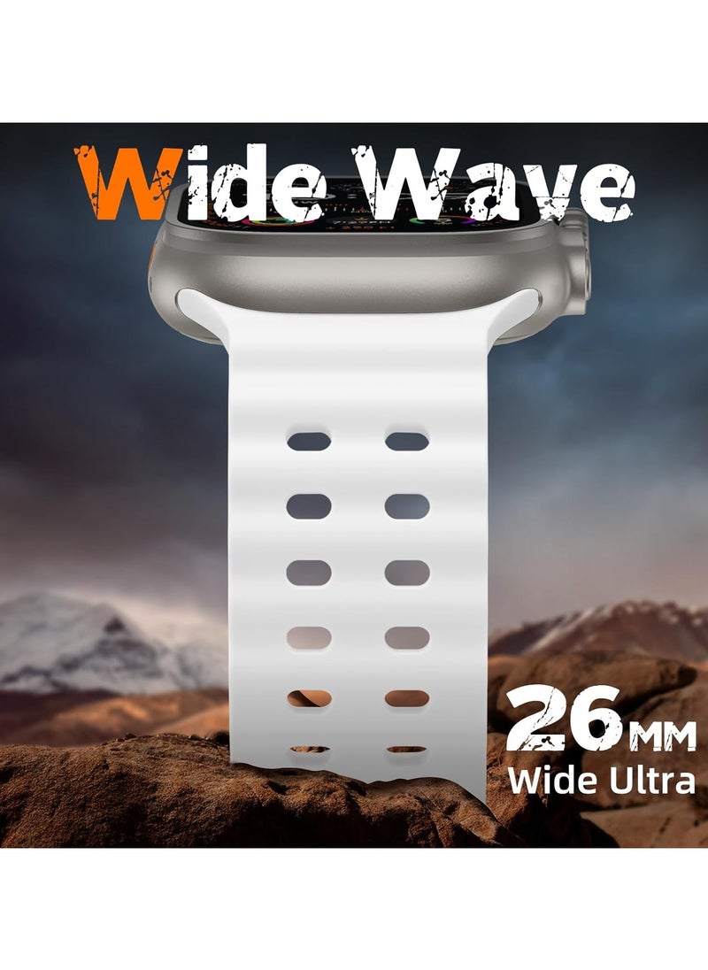 TEMPO - Ocean Silicone Sport Rugged Watch Band Compatible with Apple Watch Ultra 2/Ultra Bands 49mm 46mm 45mm 44mm 42mm for Men Women, Breathable Soft Waterproof Strap for for iwatch Series 10 9 8 7 6 5 4 3 2 1 SE - Image 1