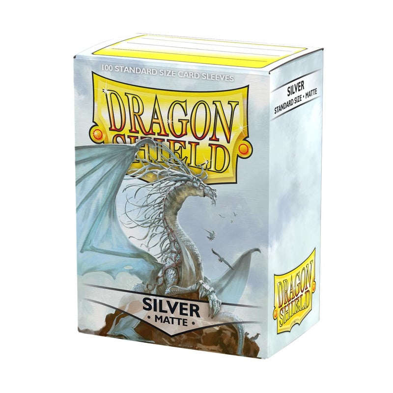 Dragon Shield | Standard Size Card Matte Sleeves | 100 CT - Smooth & Tough Premium TCG Sleeves | Compatible with Pokemon, Flesh & Blood, One Piece & Magic The Gathering | Silver - Matte - Image 1
