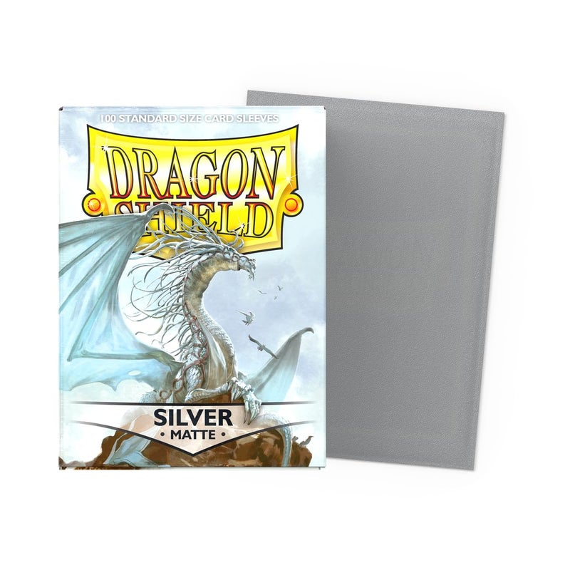 Dragon Shield | Standard Size Card Matte Sleeves | 100 CT - Smooth & Tough Premium TCG Sleeves | Compatible with Pokemon, Flesh & Blood, One Piece & Magic The Gathering | Silver - Matte - Image 2