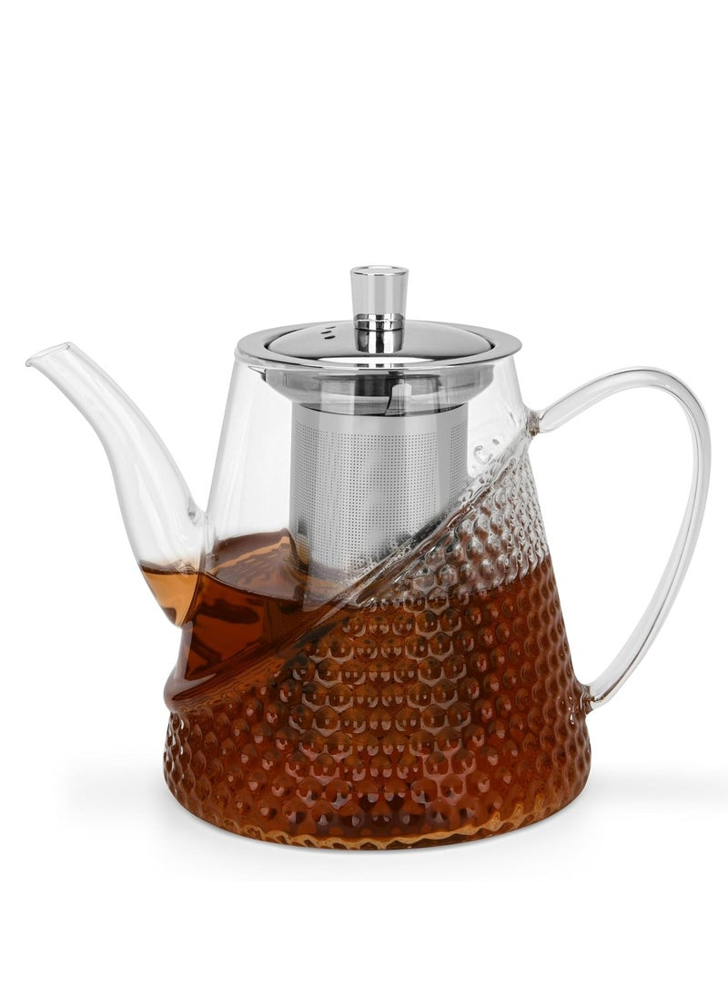 Fissman Glass Tea Pot with Stainless Steel Filter 1000mL, Borosilicate Glass Tea Pot Infuser, Great For Loose Leaf Tea, Blooming Tea, Tea Bags & Fruit Infused Water  - Image 1