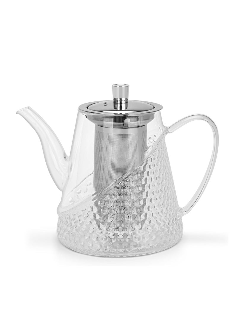Fissman Glass Tea Pot with Stainless Steel Filter 1000mL, Borosilicate Glass Tea Pot Infuser, Great For Loose Leaf Tea, Blooming Tea, Tea Bags & Fruit Infused Water  - Image 2