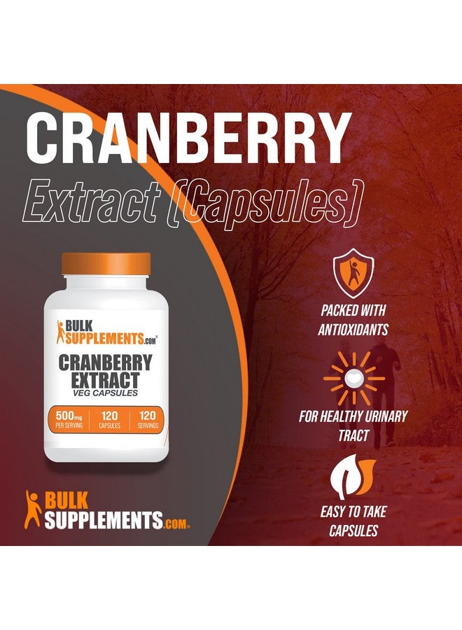 BULKSUPPLEMENTS.COM Cranberry Extract Capsules Cranberry Supplement Cranberry Capsules Cranberry 500Mg Capsules Cranberry Pills For Women 1 Capsule Per Serving 120 Veg Capsules - Image 3
