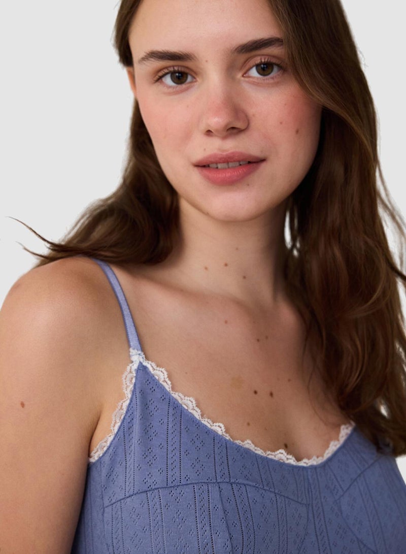 Penti Indigo Hailee Floral Lace Cotton Openwork Tank Top - Image 3