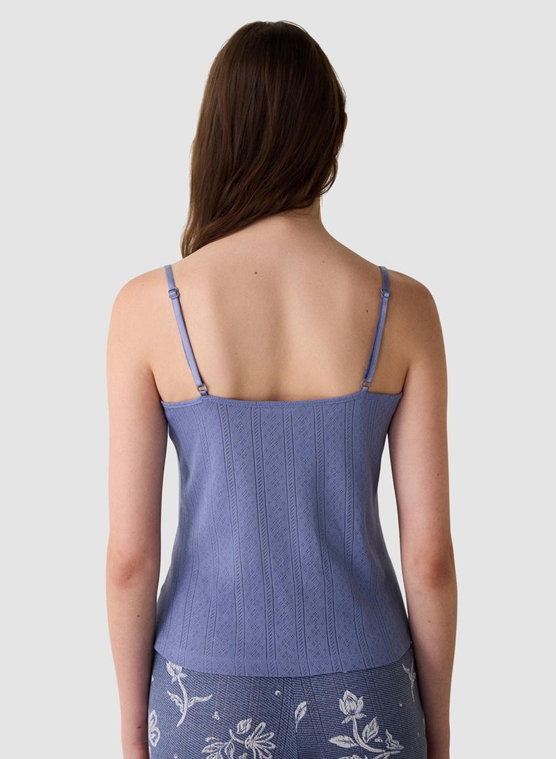 Penti Indigo Hailee Floral Lace Cotton Openwork Tank Top - Image 2