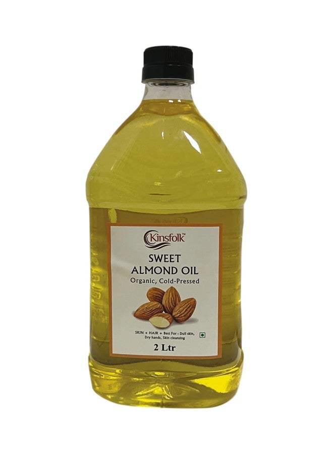 Kinsfolk زيت اللوز الحلو المعصور على البارد النقي من كينزفولك للشعر والبشرة - زيت اللوز - 2 لتر - Image 1