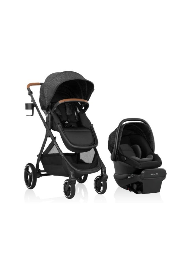 Evenflo - Shyft Intuiti Travel System With Revolve180 Litemax Nxt Rotational Infant Car Seat - Black Shale - Image 1