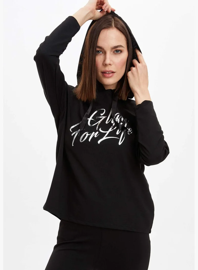 DeFacto Woman Knitted Regular Fit Hooded Sweat Shirt