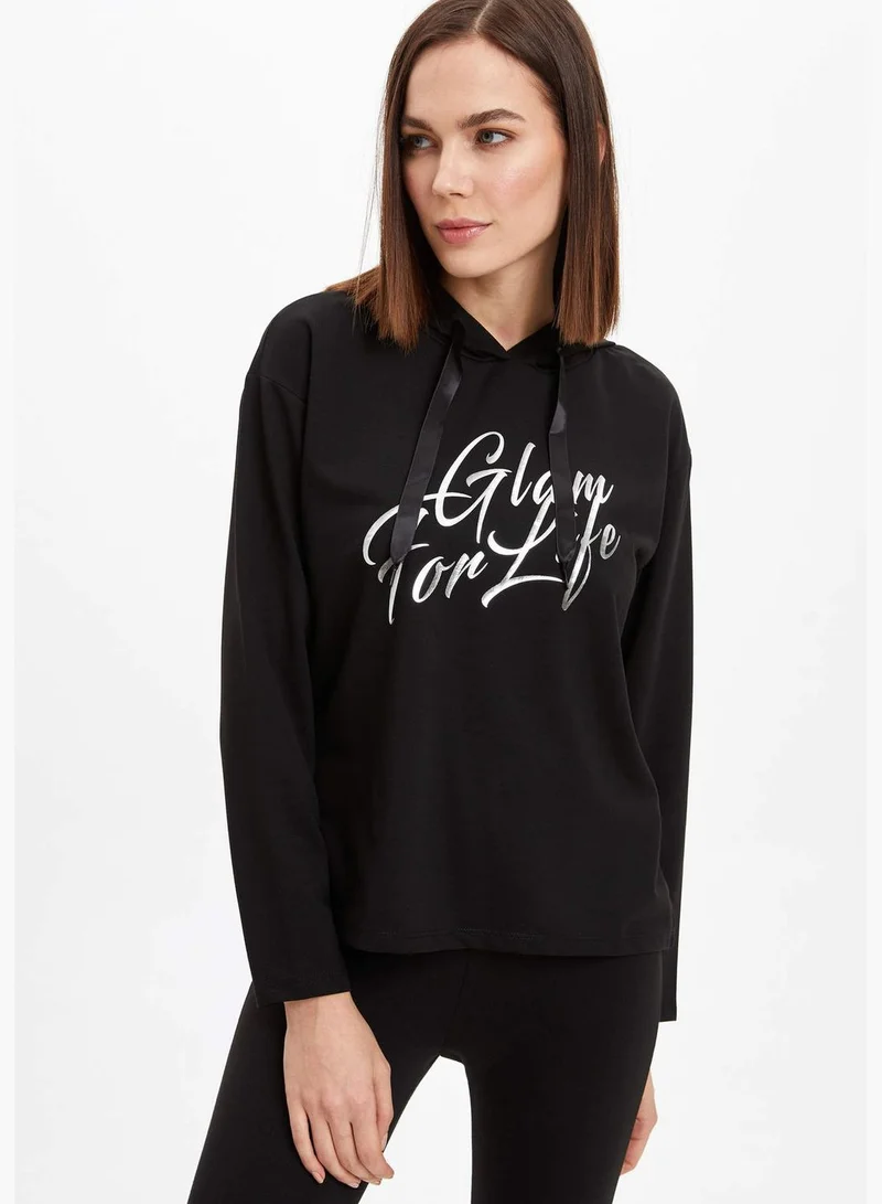 DeFacto Woman Knitted Regular Fit Hooded Sweat Shirt