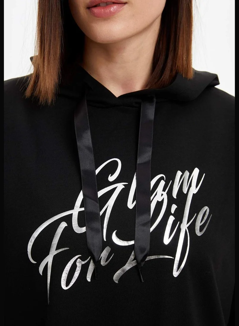 DeFacto Woman Knitted Regular Fit Hooded Sweat Shirt