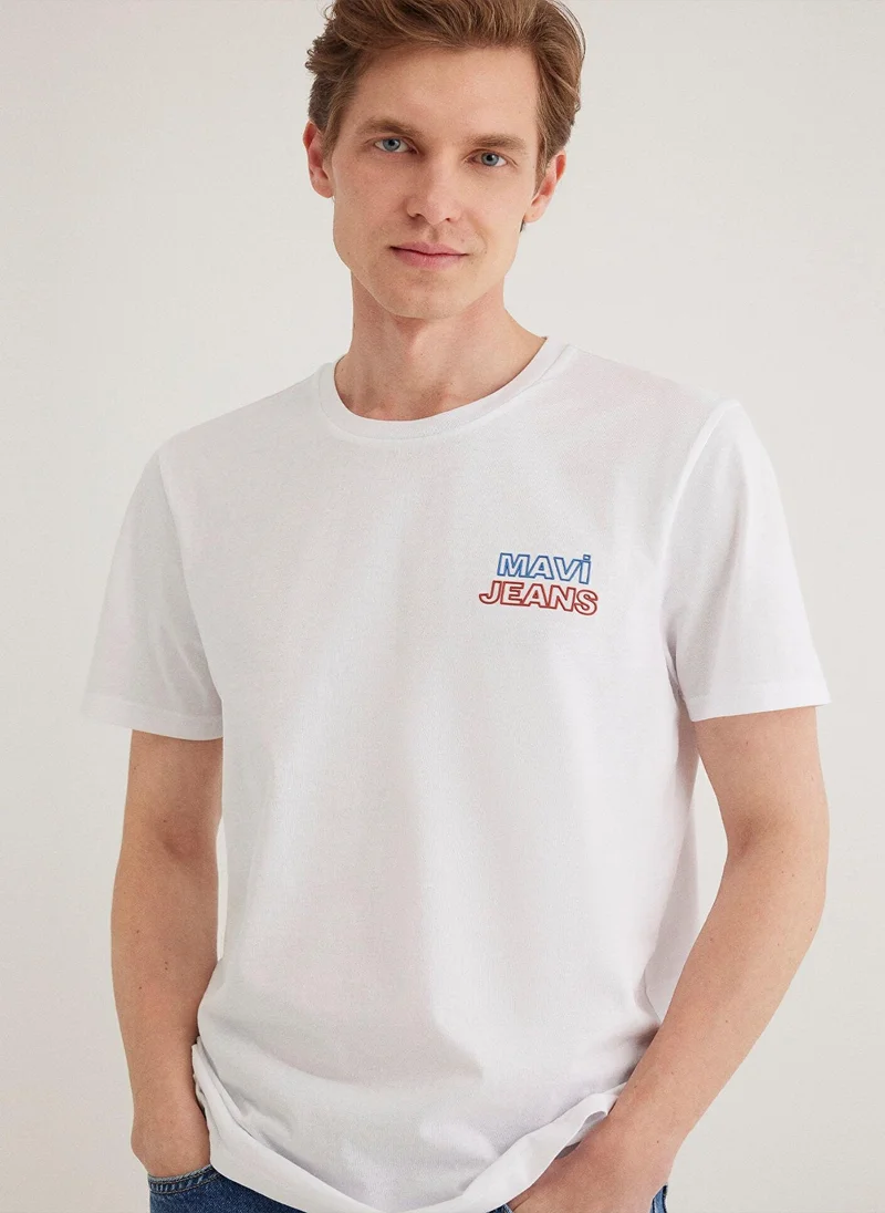 Mavi Jeans Printed White T-Shirt