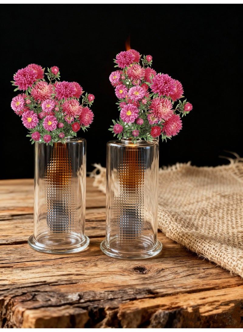 Premium Heat Resistant Glass Oil Lamp, Glass Vase Bottle Medical Grade High Borosilicate Material for Long lasting Use Glass Vase Transparent (Random Color)